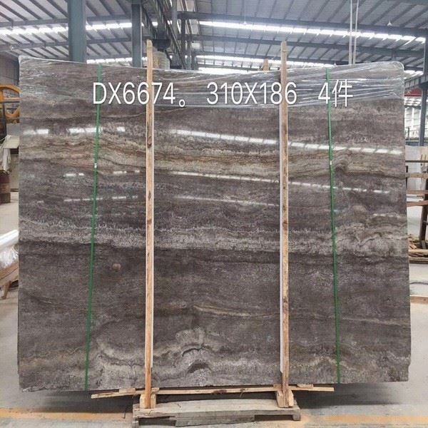 Silver Grey Travertine Slab