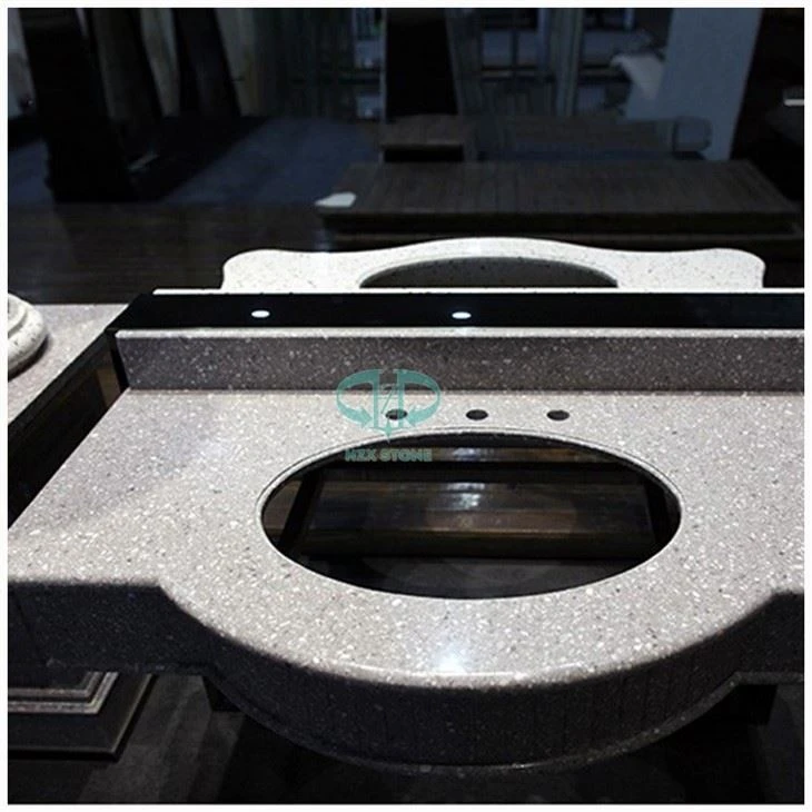 Grey Terrazzo Bathroom Vanity Top